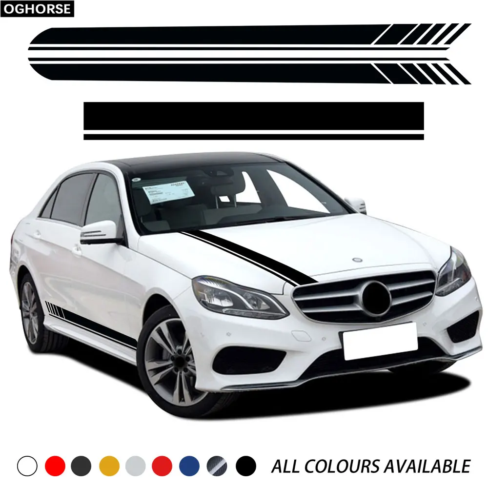 

Автомобильный Стайлинг 1 AMG, наклейка на крышку капота, боковые полосы, наклейка на юбку для Mercedes Benz E Class W213 S213 C238 A238, аксессуары