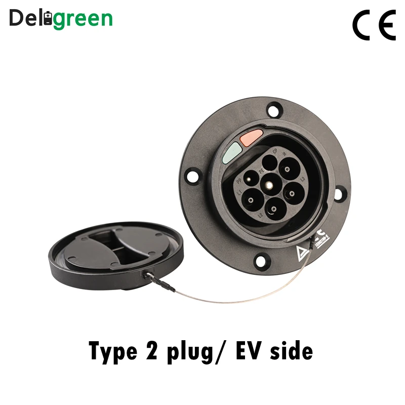 

Duosida Type2 16A 32A socket for EV Side Male Inlet IEC62196 European standard 2 Meters Single Phase Three phase