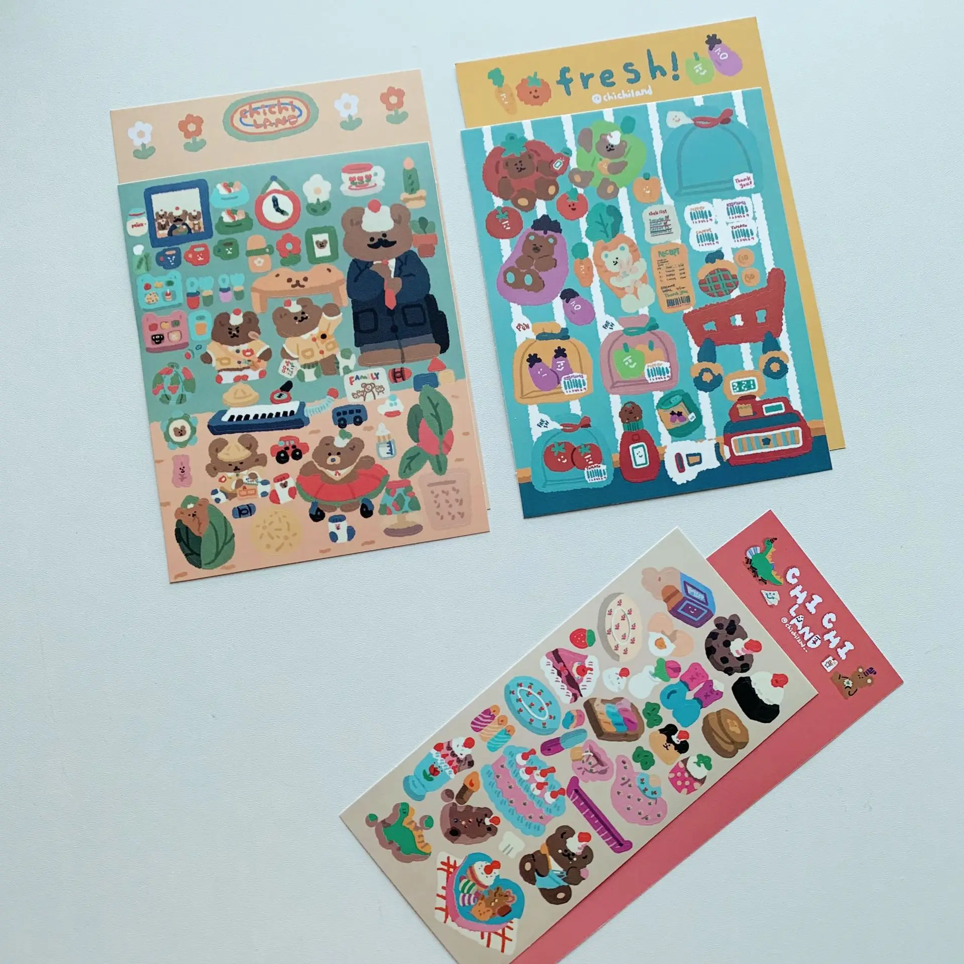 

Винтажный Медведь Кролик тема Φ журнал коллаж мобильный компьютер дневник альбом счастливый планировщик украшение