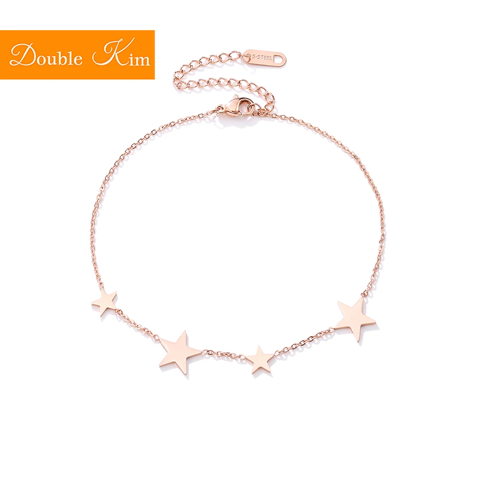 Звезда браслет из нержавеющей стали легированной титаном Материал розовое