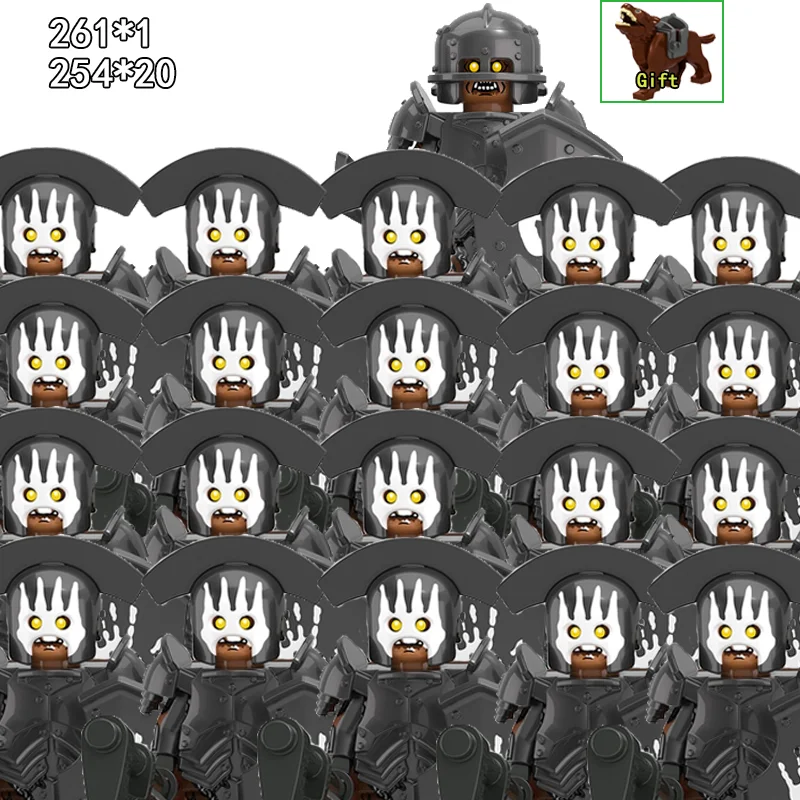 Средневековые Рыцари группа военные наборы карликовые эльфы сильный орк MOC