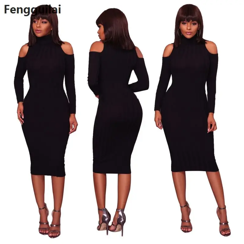 Летнее женское платье с разрезом по бокам Черное Трикотажное сексуальное