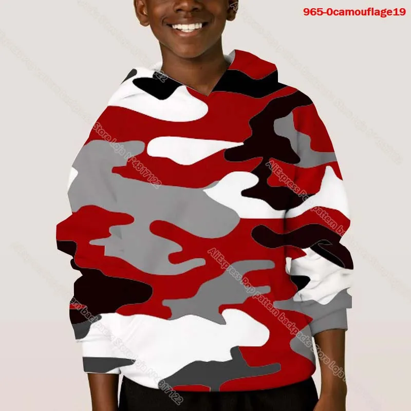 

Spring Children Camouflage 3D Print Hoodies Boys Girls Teens Colorful Sweatshirts Casual Kids Pullovers Sudadera Toddler Tops