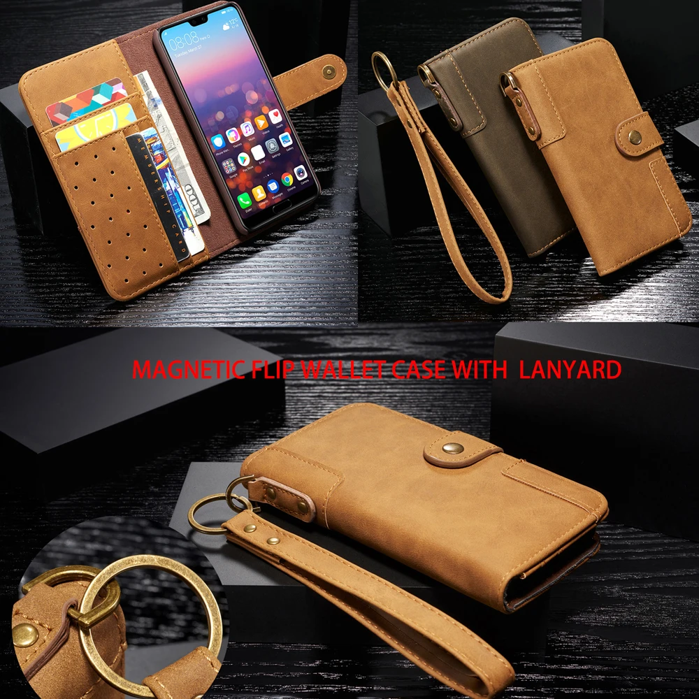 

Luxury Wallet Bag Phone Case For Huawei P20 / P20Pro / P20Lite / Nova 3E Pocket Card-Slot Magnetic Button Flip Cover Funda