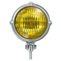 motorcycle 4 10mm chrome vintage bates style headlight h4 lamp amber light for harley sportster softail dyna universal chopper