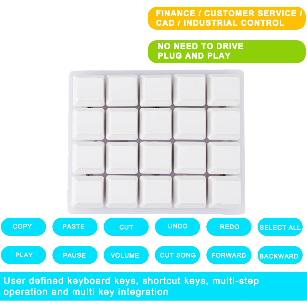 20 keys mechanical keyboard macro custom software keyboard for windows gaming keypad for shortcut ps type c programming hot sale free global shipping
