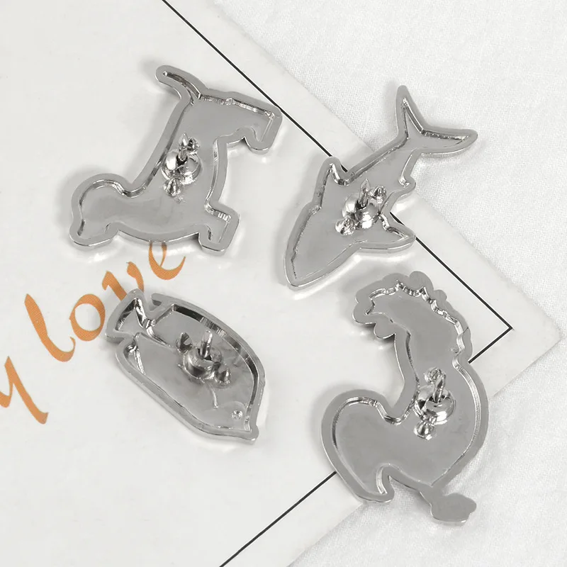 Креативные эмалевые броши в виде животных красного синего белого цветов петух