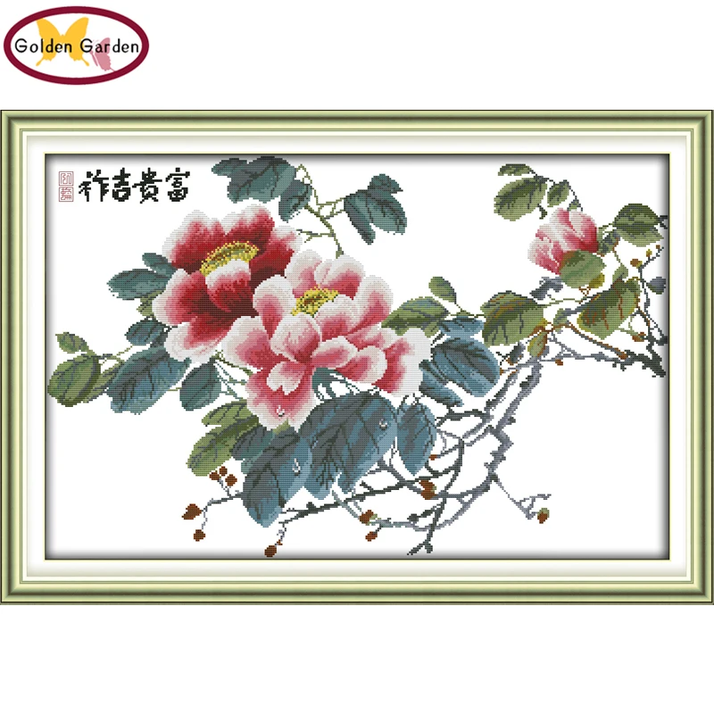 

GG Wealth and auspicious needlework embroidery kit handcraft counted modern Joy Sunday cross stitch patterns for home decoration