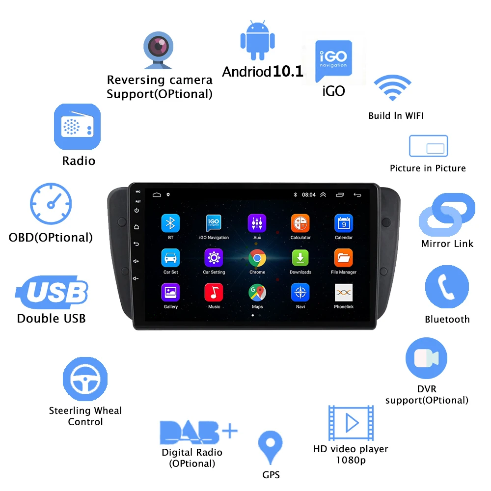Автомагнитола 2 Din на Android 10 для Seat Ibiza 6j 2009 2010 2012 2013 GPS-навигация радио аудио