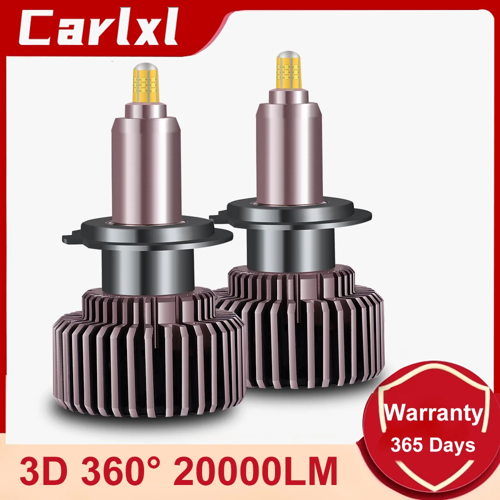 Carlxl H1 LED H7 светодиодный 20000LM H8 HB3 9005 HB4 H11 Светодиодный ные фары лампы 9012 HIR2 6 sides3D