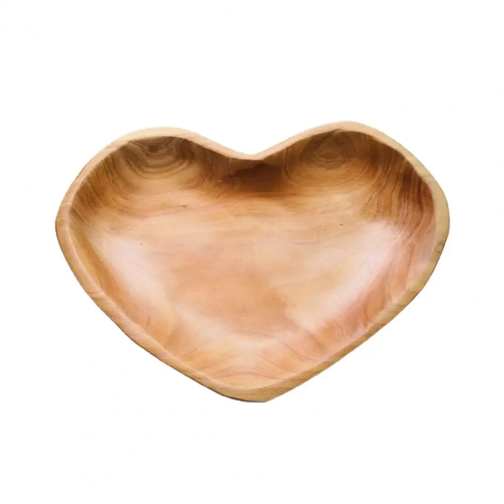 

Fruit Plate Eco-friendly Storage Wood Wooden Heart Shape Snacks Serving Tray for Home Fruit Plate Heart Shape Snacks Serving