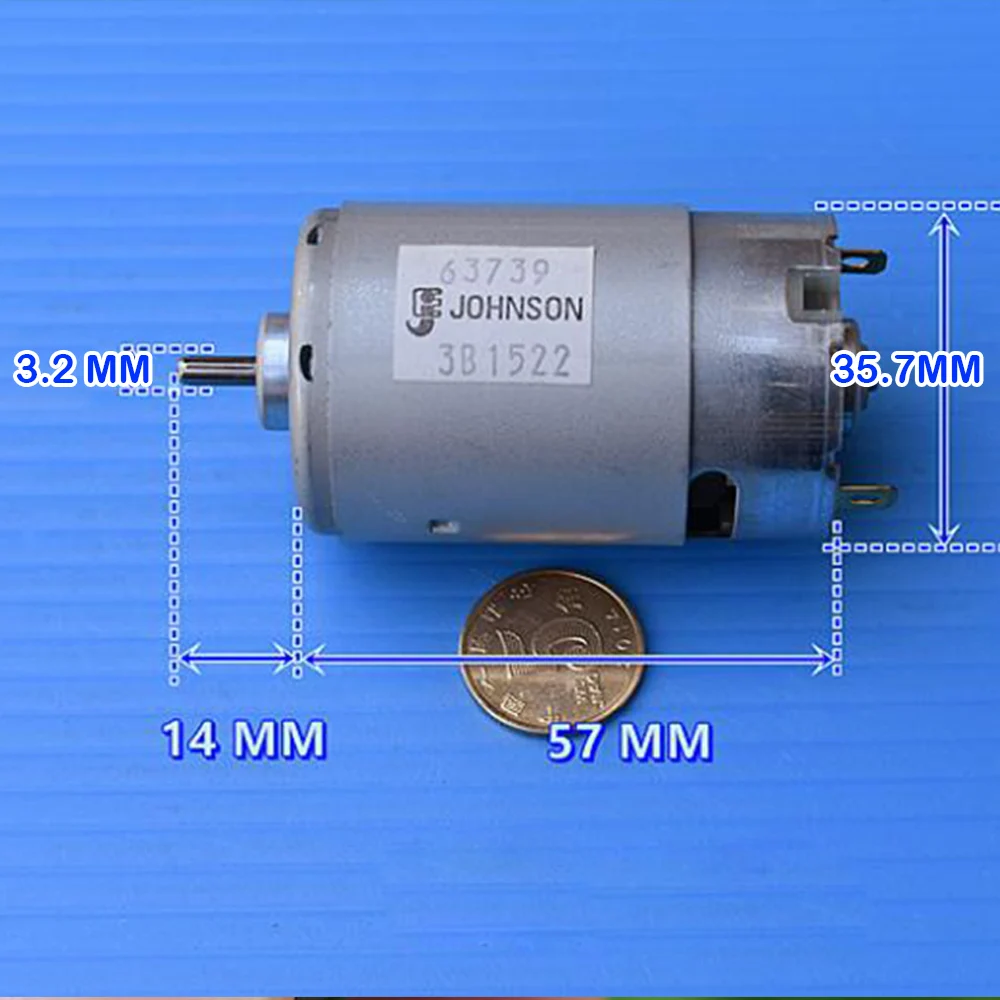 Двигатель Johnson Electric 550 для детского автомобиля 100 Вт 12 В 14 в 18 10 А 27200 об/мин высокая