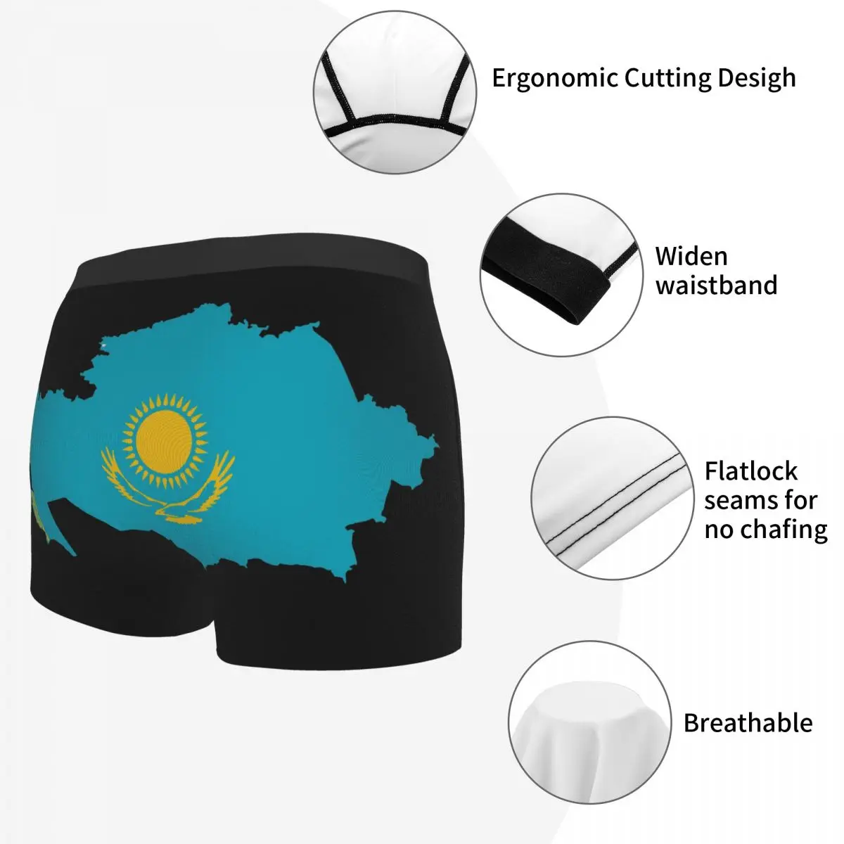 Flag Map Of Uruguay (2) Men's Boxer Briefs R301 Funny Novelty Men's boxer leggings