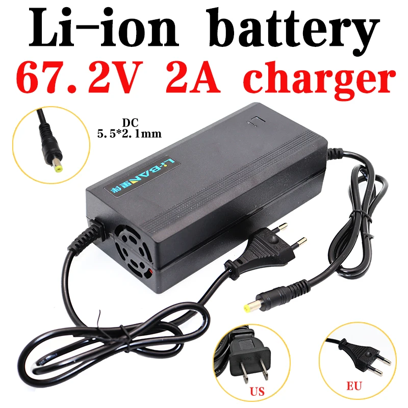 

Зарядное устройство для литий-ионных аккумуляторов 67,2 в, 2 а/3 а/5 А, 60 в, умное быстрое зарядное устройство для литий-ионных аккумуляторов 110 В/...