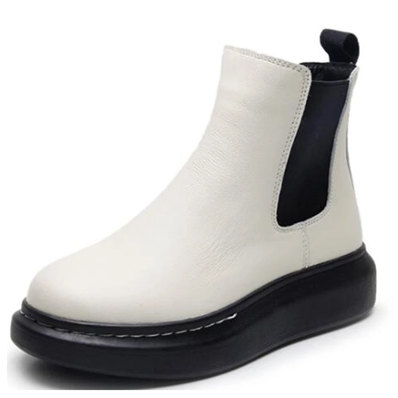 Женские ботфорты из натуральной кожи зимняя обувь без застежки женские