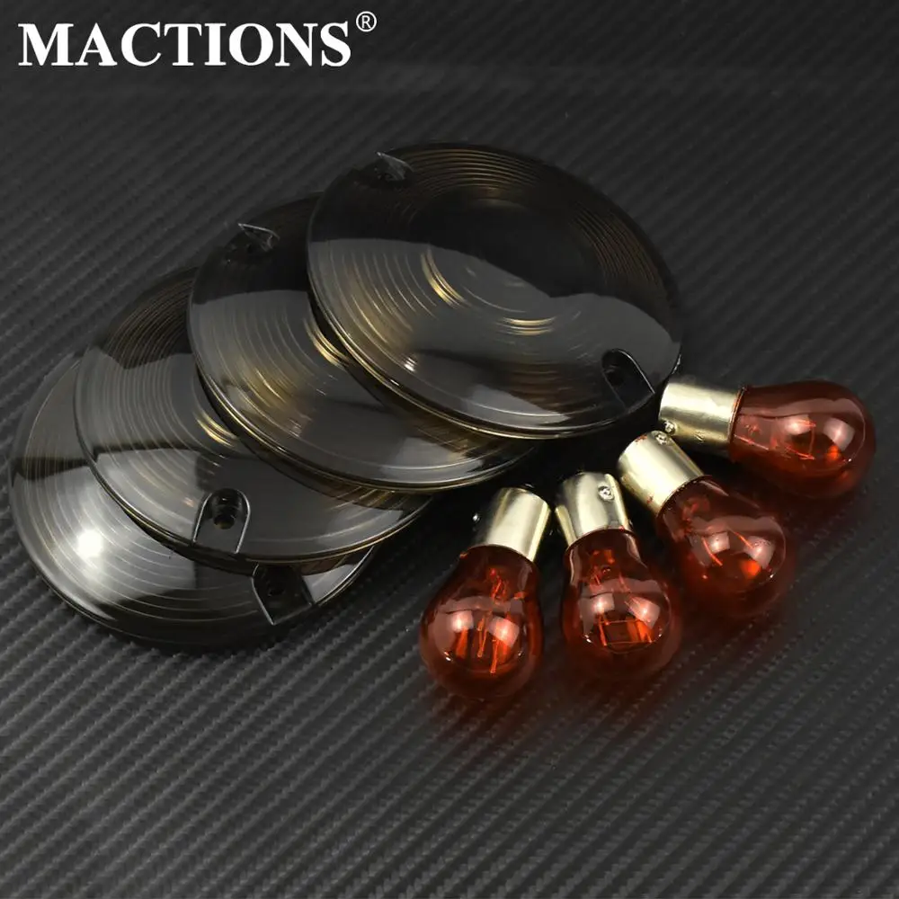 Лампы для указателей поворота на мотоцикл 4 шт. прозрачные оранжевые Harley Touring Electra