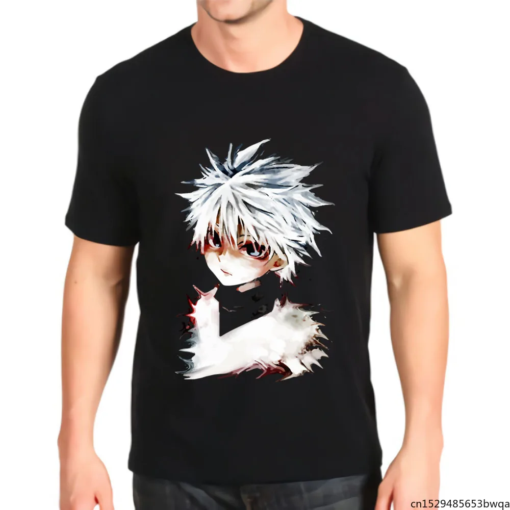 

Retro Print New Top Mens White Haired Fighter Stars Stripes T-shirt Kawaii Anime Shirt Graphic Fashion
