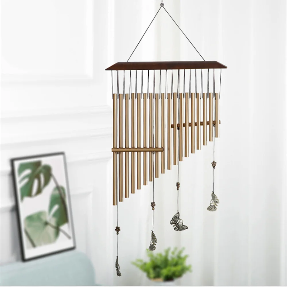 Большой Глубокий расслабляющий ветряной колокольчик 75 см 18 трубок металлические