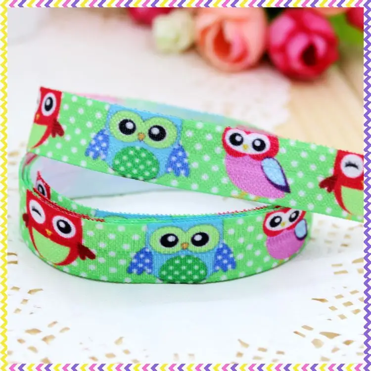 

Эластичная Повязка На Голову DHK с принтом совы, 5/8 дюйма, 5 ярдов