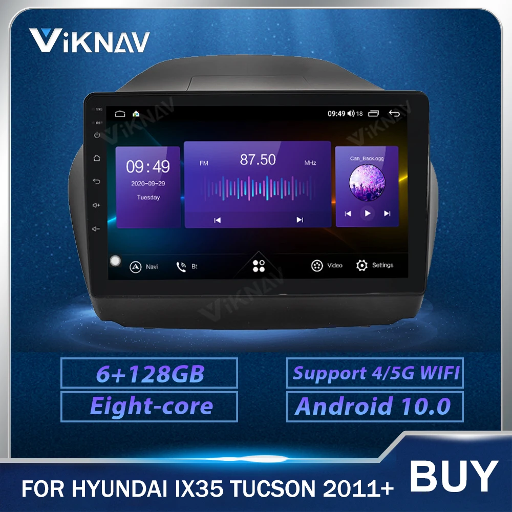 

128G 10 дюймов Android автомобильный стерео радио для Hyundai IX35 Tucson 2011 + Автомобильный мультимедийный плеер GPS навигации сенсорный Экран 2Din