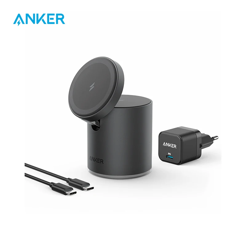 

Anker 623 Magnetic Wireless Charger (MagGo), 2-in-1 Wireless Charging Station with 20W USB-C Charger, for iPhone 13/12 Series