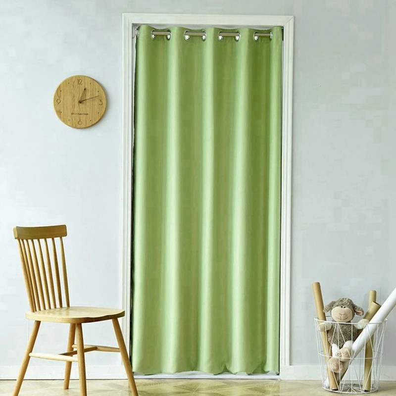 1PCS Grommet Top Solid Color Blackout Door Curtain For Living Room Divided Doorway Drapes Modern Thermal Insulation Cloth WP092H | Дом и сад