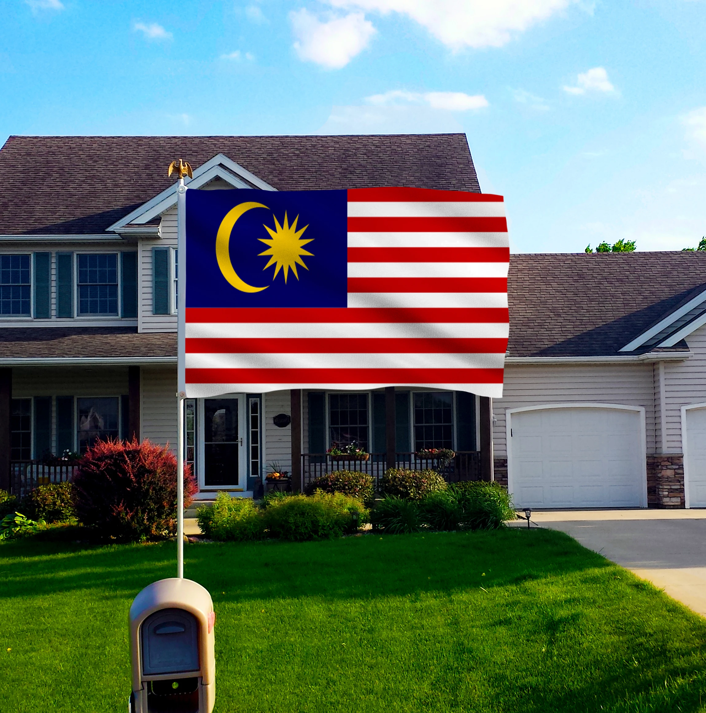DFLIVE Malaysia Country Flag 3x5 FT Printed Polyester Fly 90x150 CM Malaysian MY National Banner | Дом и сад
