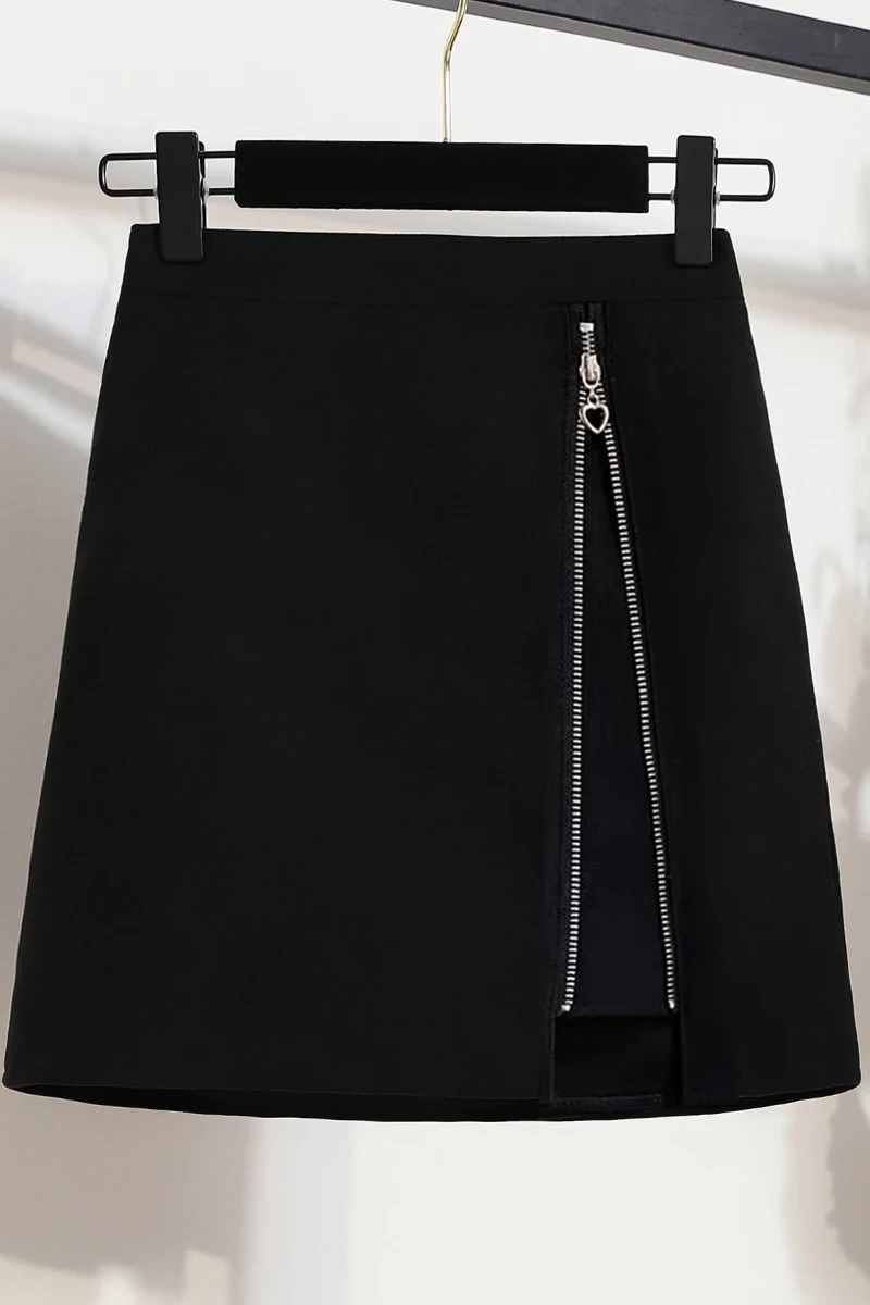 

Women's clean goods in the store large black short skirt fat mm Xia A-line skirt
