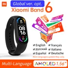 Смарт-браслет Xiaomi Mi Band 6 Global CN, 1,56 дюйма, AMOLED, цветной экран, SpO2, пульсометр, фитнес-трекер, водонепроницаемый Miband6