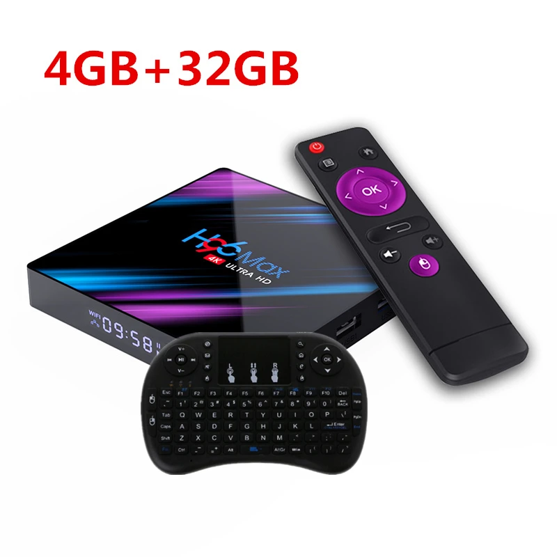 32GB EN Keyboard H96 Max RK3318 Смарт ТВ коробка Android 9,0 Media player 2,4 г/5G двухдиапазонный Wi-Fi, H96Max 4G 32G/64G 4K HDR мини коробка светодиодный Дисплей - Цвет: 32GB EN Keyboard