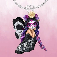 new 3d printing purple princess necklace cartoon necklace pendant necklace creative necklace wholesale