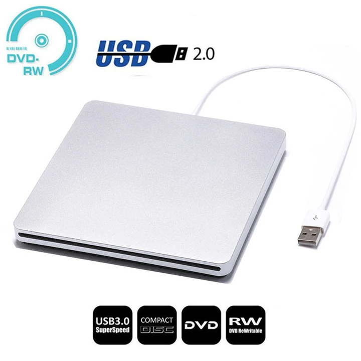 Внешний DVD/CD RW привод горелки оптический USB2.0 DVD писатель рекордер CD/DVD rom плеер для ноутбука Настольный Macbook Pro с Windows