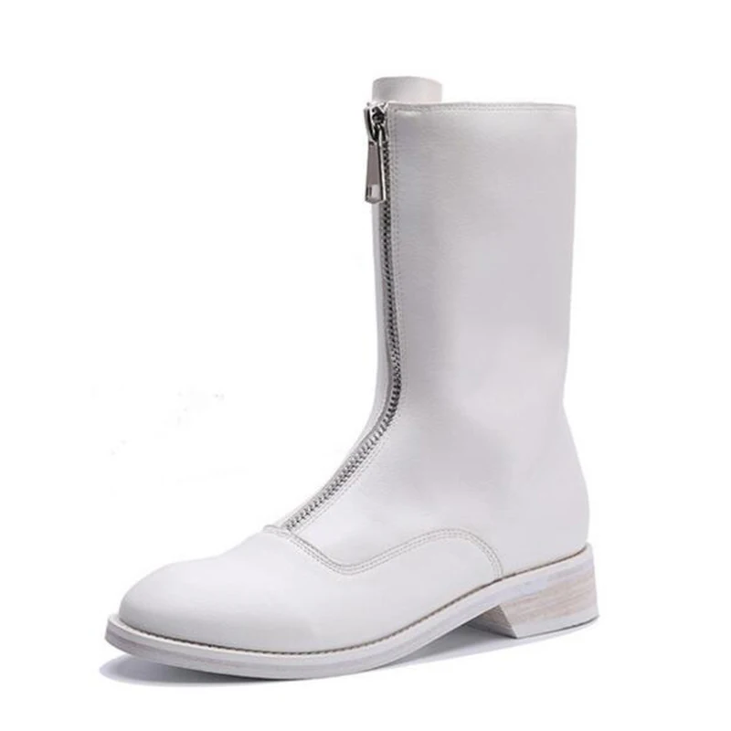 Новые модели женская обувь из натуральной кожи Зимние женские полусапожки на