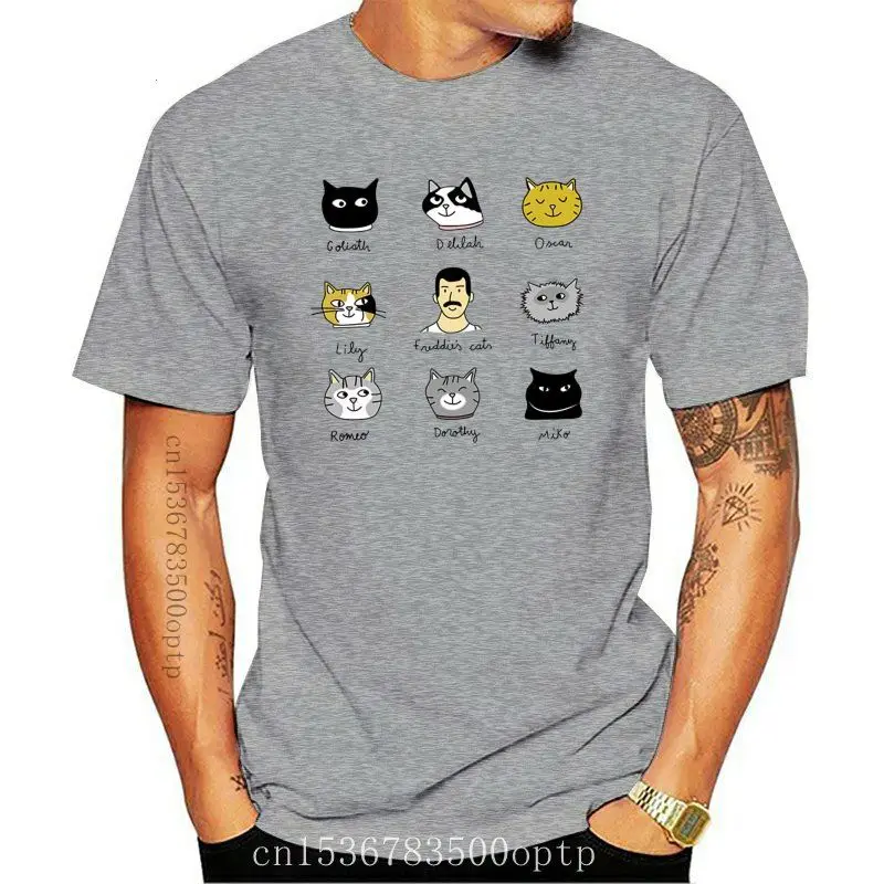 

Freddie влюбленные ртуть и его Кошки Футболка Смешные кошки влюбленные рубашки для женщин