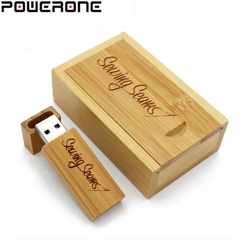 USB флеш накопитель POWERONE деревянный в деревянной коробке 64/8/16/32 ГБ|pen drive memory stick|wooden