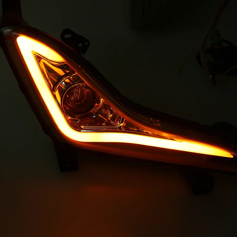 POSSBAY белый желтый светодиодный поворотник DRL Противотуманные фары для Hyundai Elantra