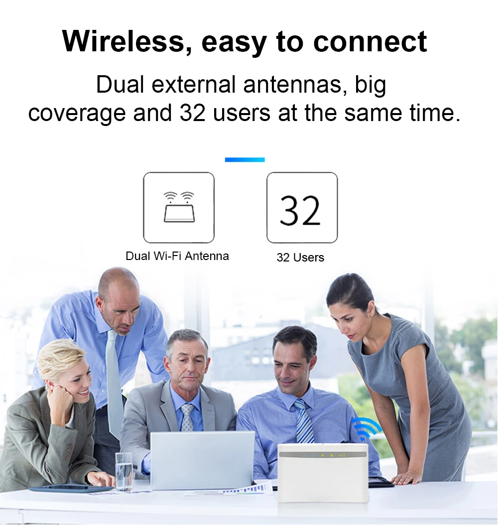 TIANJIE 4G LTE CPE маршрутизатор модем CAT4 Wifi точка доступа 4G LTE FDD lan порты и слот для sim-карты с 2 SMA разъем внешние антенны