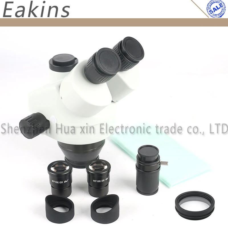 7X-45X (1X) 3.5X 7X 45X 90X Simul-Focal Тринокулярный Стерео микроскоп головка непрерывный зум WF10X/20 окуляр Вспомогательный объектив - Цвет: 7X-45X (1X)
