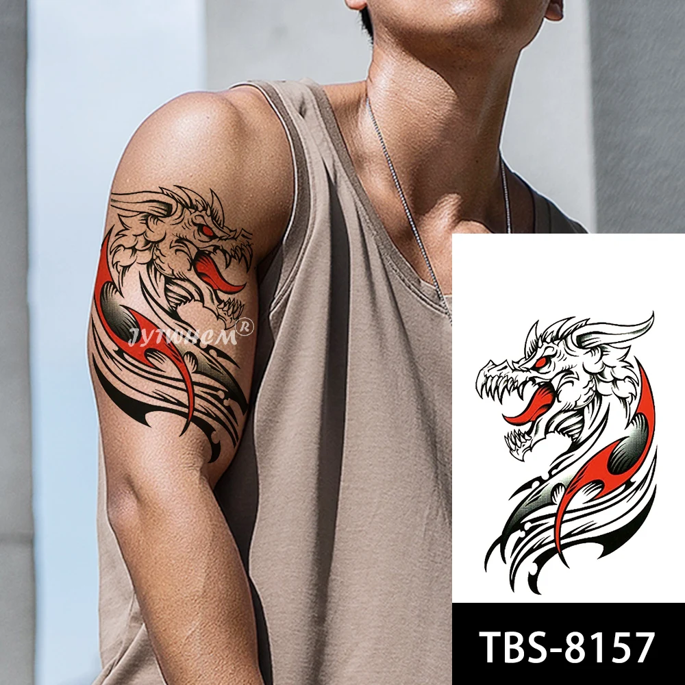 Тату-рукава с китайским драконом временные наклейки дешевые водонепроницаемые