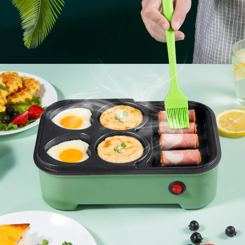 Jual 220V Telur Listrik Mesin Hamburger Panggang Kue Kacang Merah Pembuat Crepe Mini Pie Pancake Memanggang Telur Goreng Omelet Wajan Penggorengan