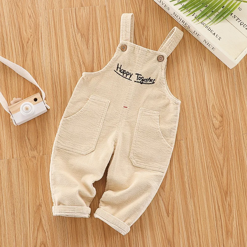 

DIIMUU Baby Boys Girls Overalls Casual Pants 1-4T Infant Toddler Bib Trousers Spring Fall Clothing Boy Cotton Long Pants Bottoms