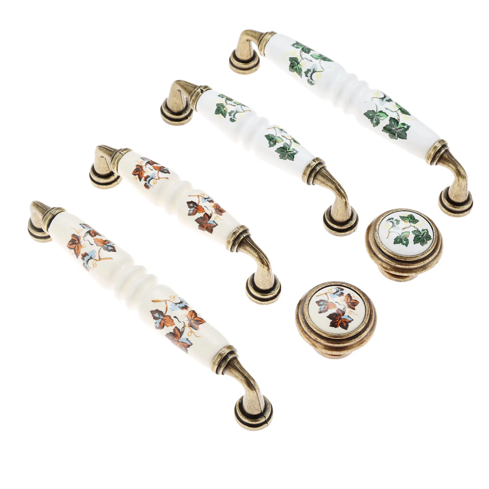 DRELD Vintage Rural Ceramic Drawer Cupboard Door Furniture Handles Cabinet and Knobs Dresser Kitchen Pull +M4x25mm Screw | Обустройство