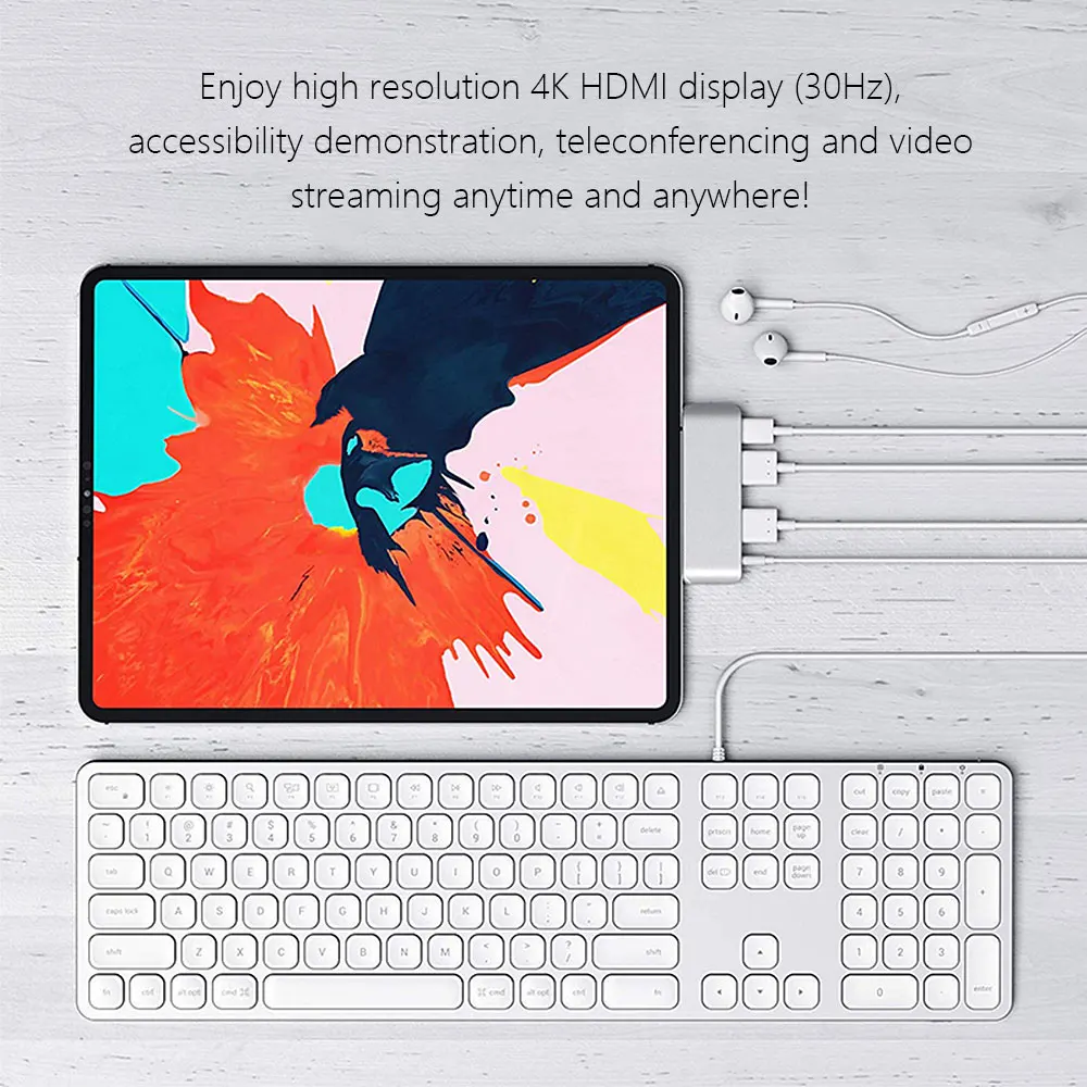 Новый USB C концентратор с 3 5 мм аудио разъемом 4K HDMI Гбит/с порт 18 Вт зарядка мульти