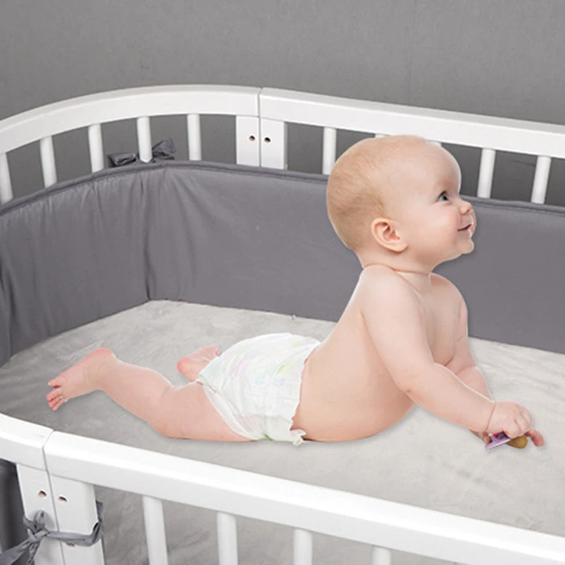 

Hot 4 PCS Padded Baby Crib Rail Nursery Baby Crib Protector Machine Washable Luxury Bumper Pads for Nursery Bed 70/130*24cm FQ-i