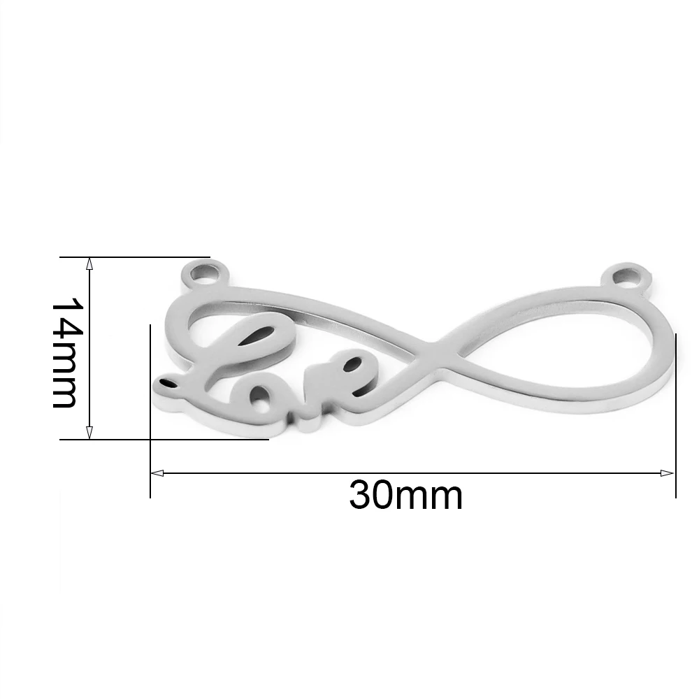 Semitree 5 шт. нержавеющая сталь Бесконечная любовь ожерелье подвеска Подвески