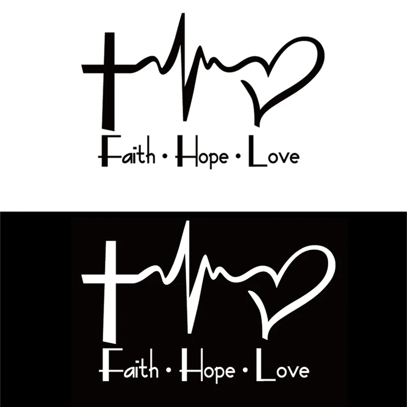 Faith Hope Love виниловый стикер для автомобиля с изображением Иисуса христианского религиозного библейского символа