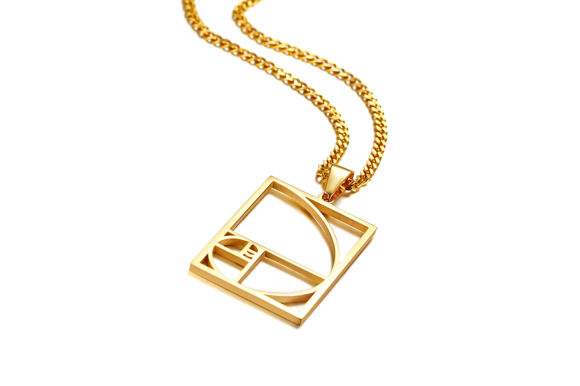 

FXM stainless steel necklace hot sell gold color top quality single women 40mm mathematical model gift women jewelry