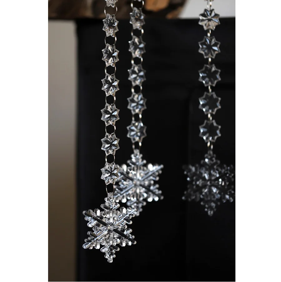 1 шт. прозрачная акриловая Снежинка подвеска из бисера занавеска рождественское