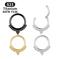 g23 titanium helix nipple clicker nose black earrings ball segment hinged rings ear cartilage tragus piercing jewelry for women