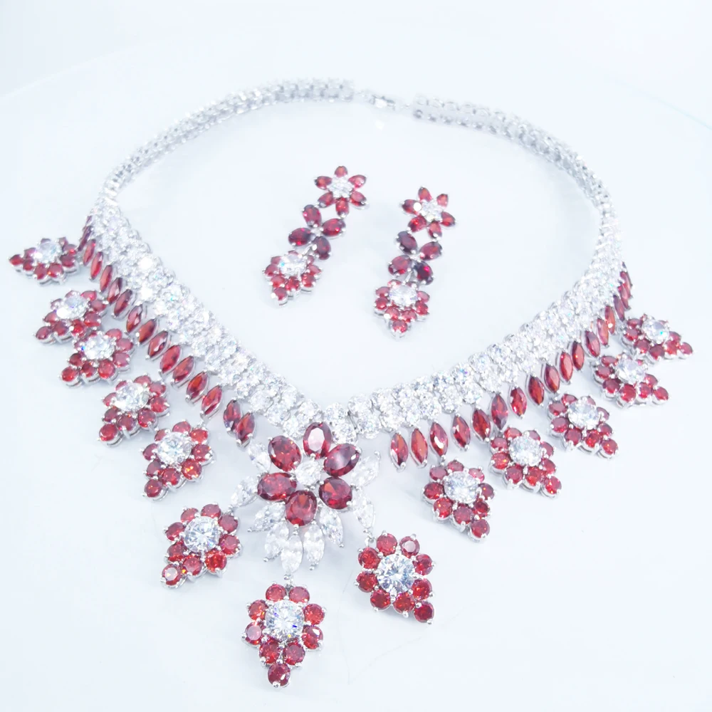 2020 Новый Модный Роскошный Ретро романтичный фиолетовый цветок циркон ожерелье